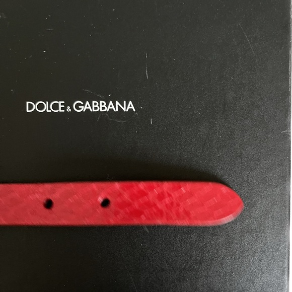 Authentic Dolce & Gabbana red snakeskin & leather choker or bracelet. - Picture 4 of 9